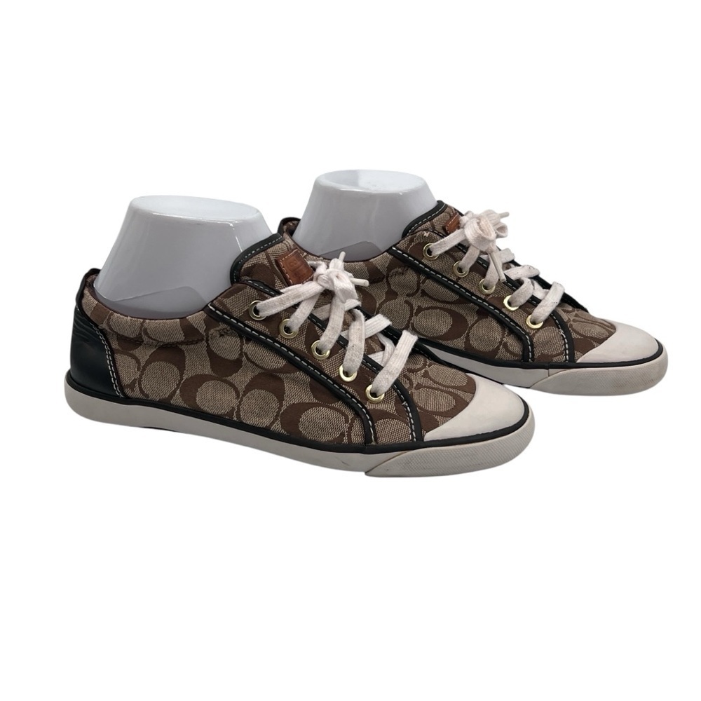 Coach Brown Barrett Signature Lace Up Sneakers Size 8 1/2 Women’s
